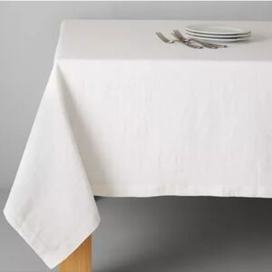 ❤️BUY 2 GET 1 FREE  Sur La Table Classic White Linen Tablecloth, Size 108"x70"